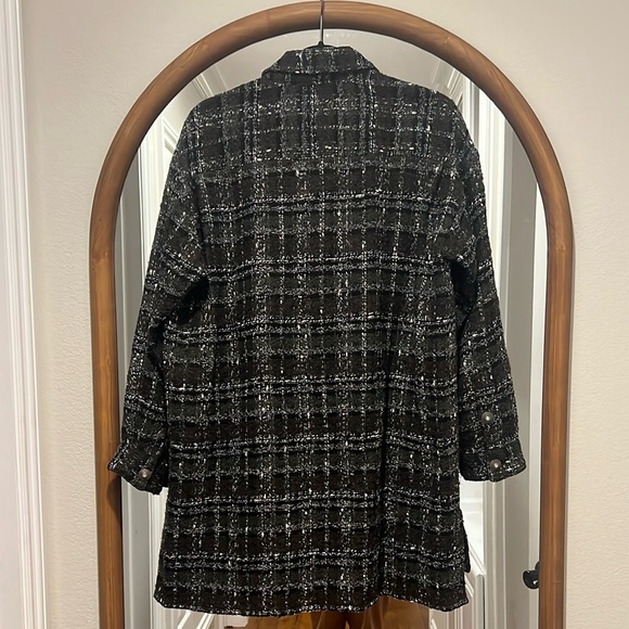 Black and White Plaid Coat - Picture 2 of 3